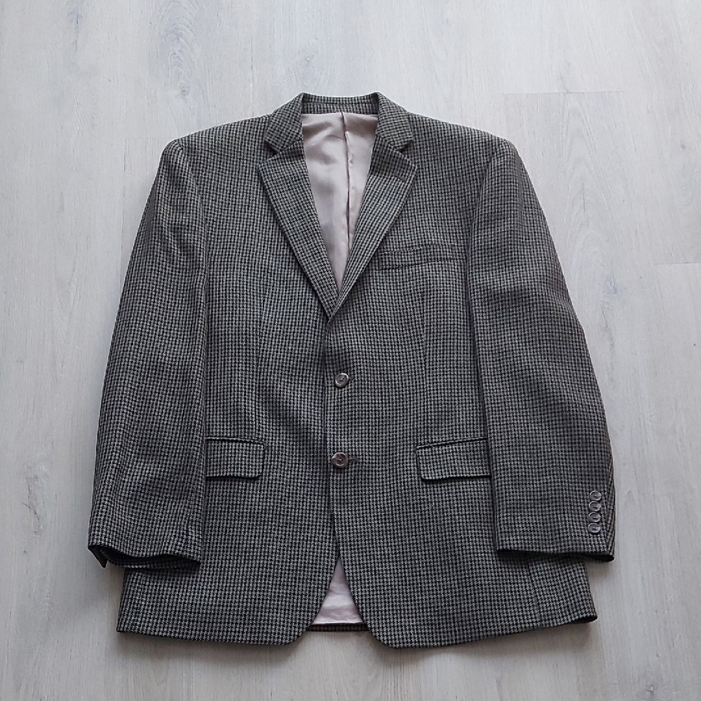 Mens Wool Tweed Blazer Sport Coat Single Breasted 40R